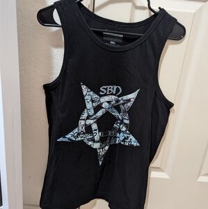 SBN Arcane Tank Top Black Blue Pentagram Size Small